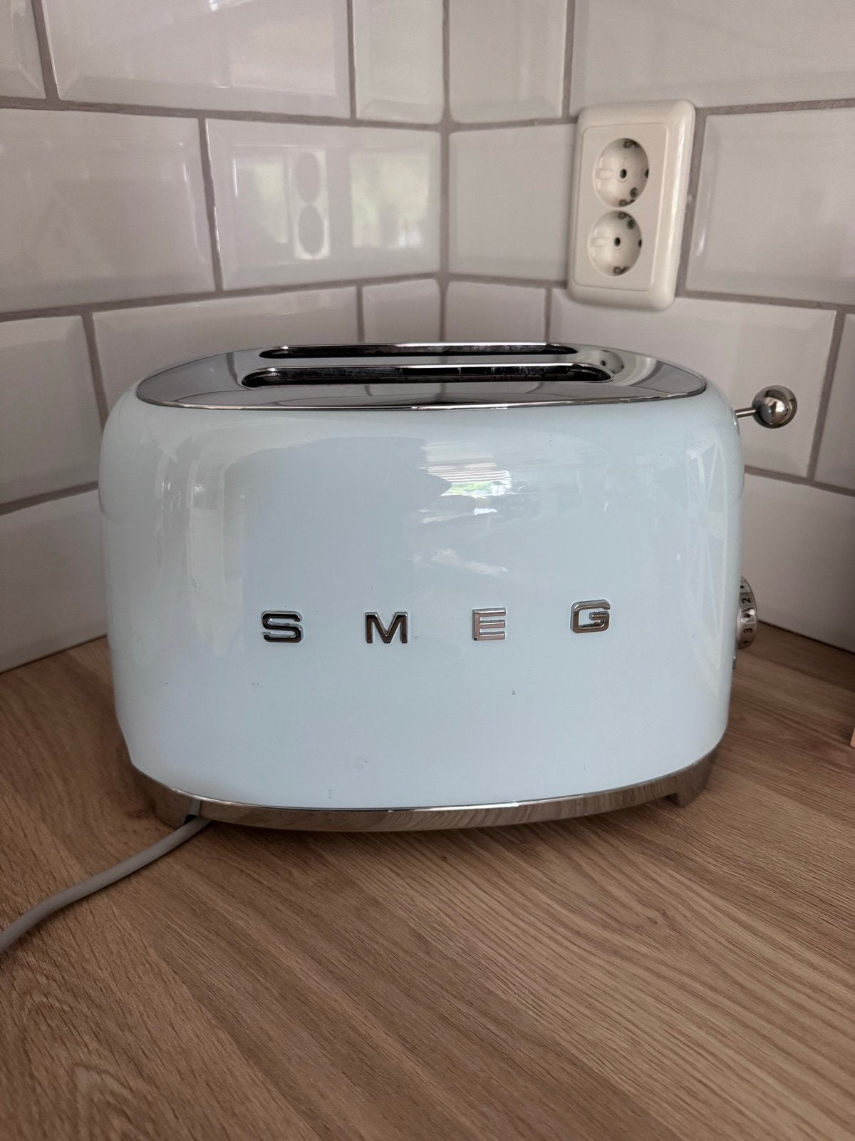 Smeg Broodrooster - Lichtblauw (2 sleuven), Witgoed en Apparatuur, Broodroosters, Ophalen, Zo goed als nieuw