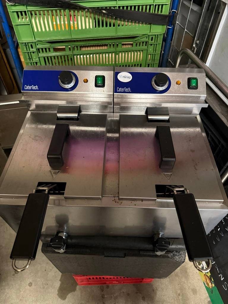 CaterTech Professionele Duo-Friteuse - Zo goed als nieuw, 4 liter of meer, Ophalen, Zo goed als nieuw, Duo-friteuse