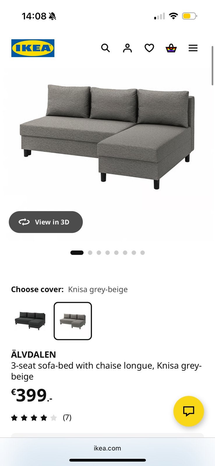 ÄLVDALEN 3-seat sofa-bed, Huis en Inrichting, Ophalen, Gebruikt, 150 tot 200 cm, Driepersoons