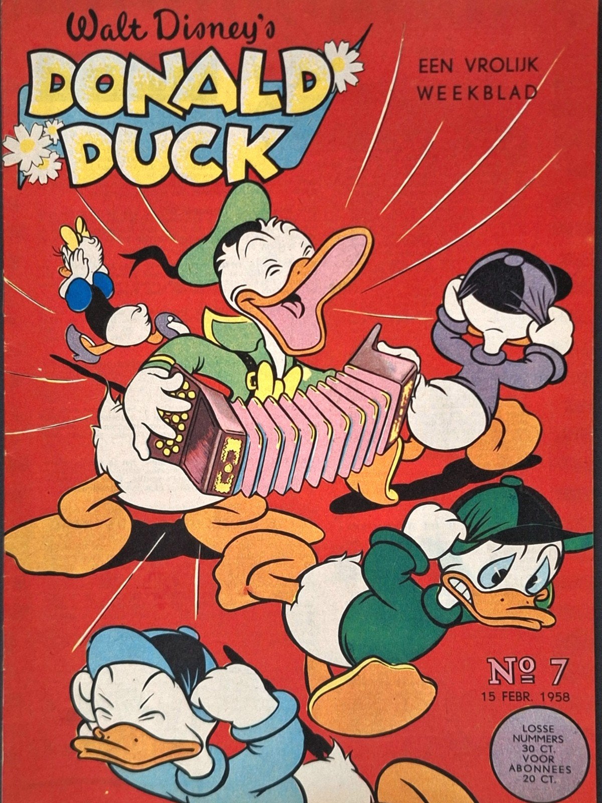 Donald Duck 1958 nr. 7, Boeken, Eén stripboek, Ophalen of Verzenden, Zo goed als nieuw