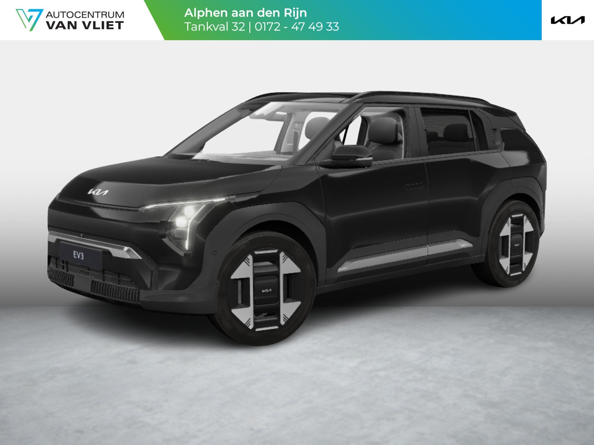 Kia EV3 Plus Advanced 81.4 kWh, Auto's, Kia, 510 min, Zwart, Nieuw, 204 pk