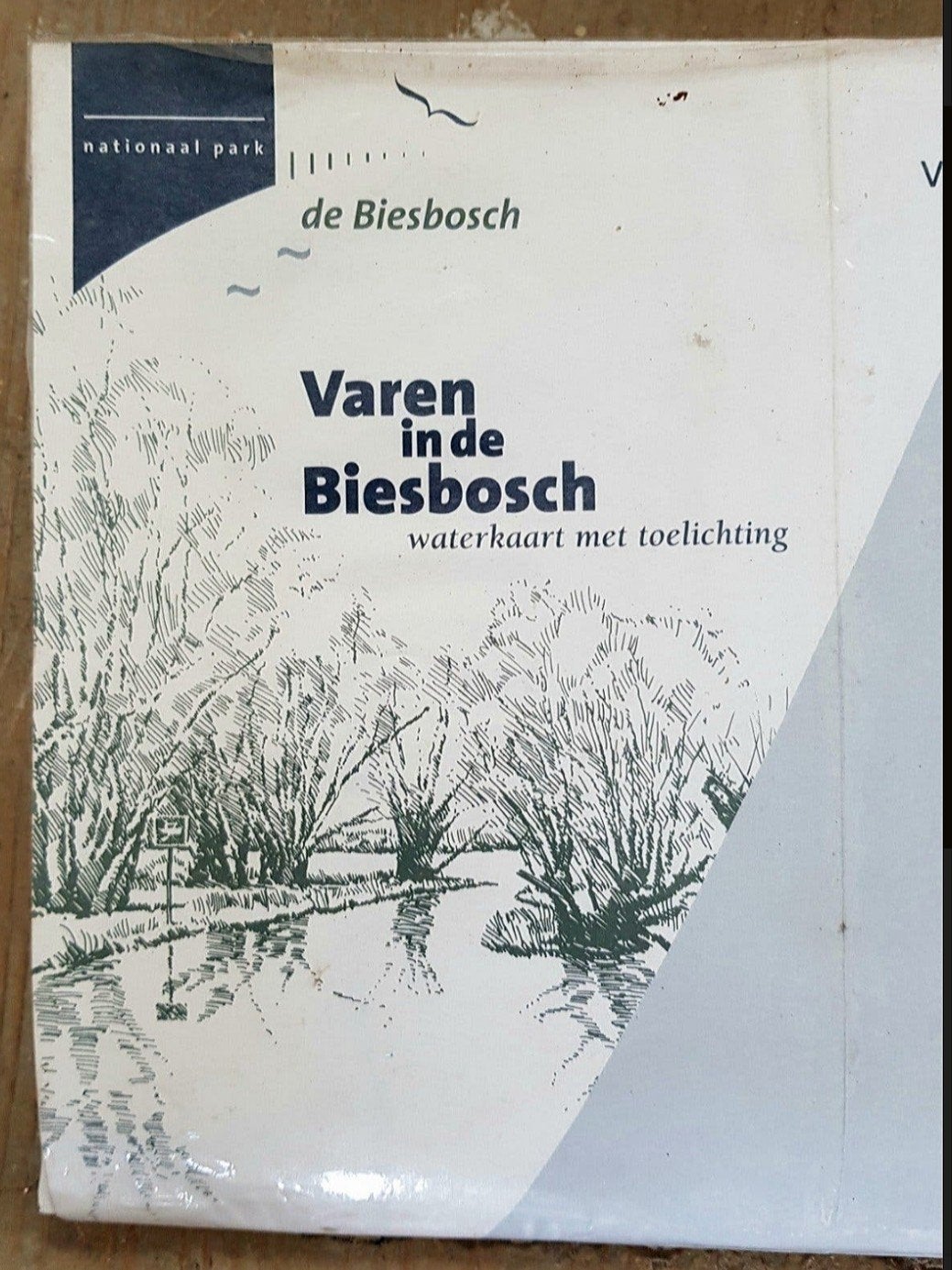 Biesbosch waterkaart vintage jaren 90, Ophalen of Verzenden, Zo goed als nieuw