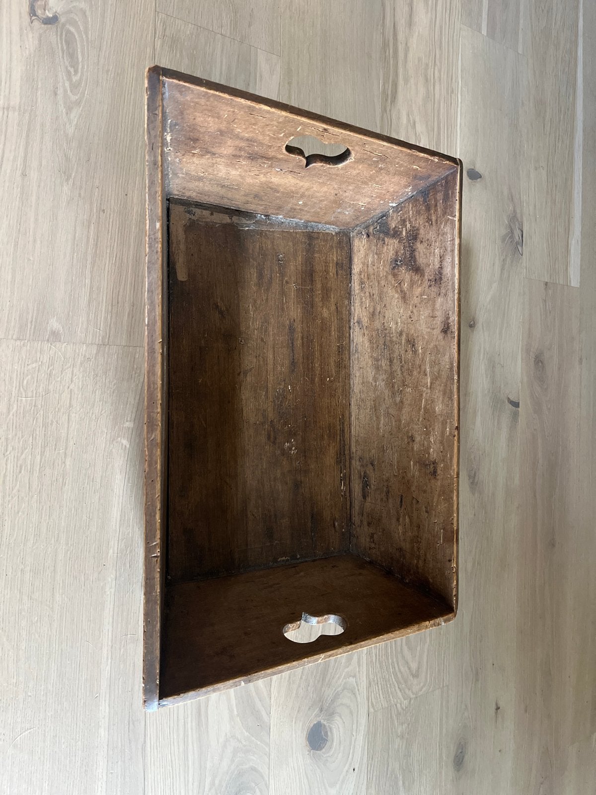 Antieke houten (kranten)bak met handvatten, Antiek en Kunst, Ophalen