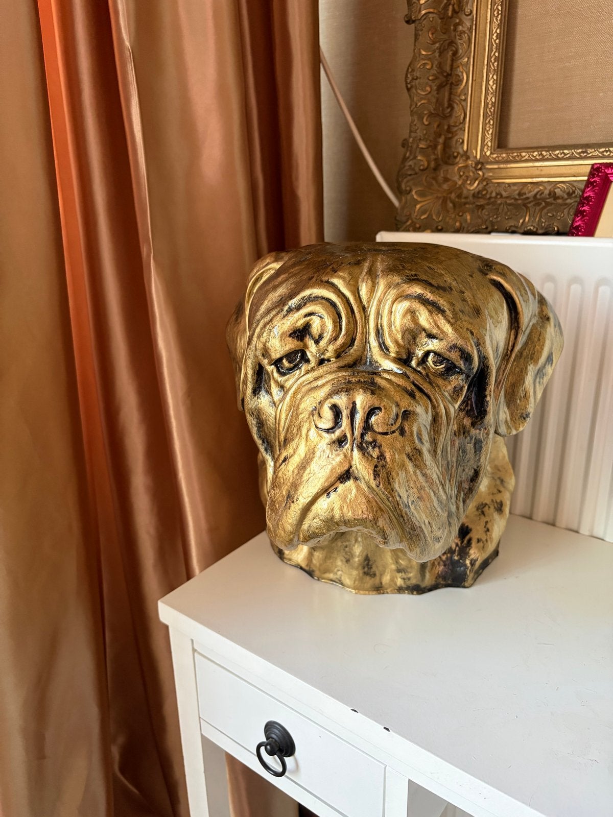 Mooie Bordeaux dog kop van kunststof - Decoratief beeld, Ophalen of Verzenden, Zo goed als nieuw, Dier