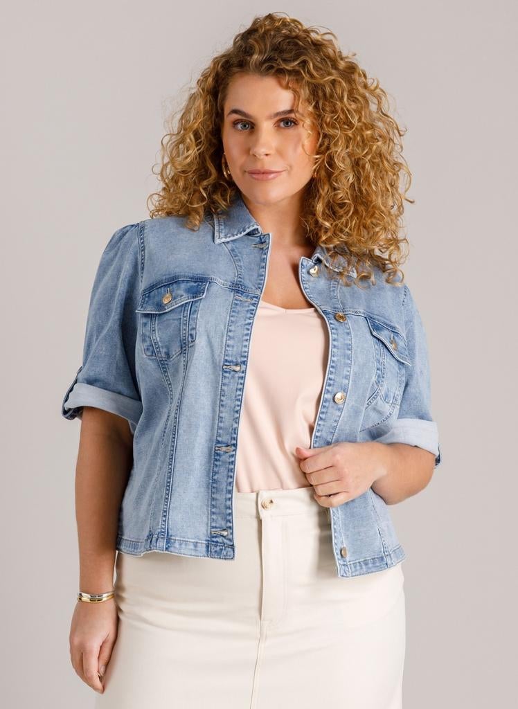 Blauw denim jack Wijnanda van Yest Curve Maat 48, Blauw, Yest Curve, Maat 46/48 (XL) of groter, Nieuw