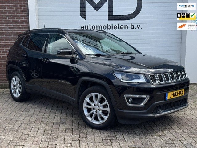 Jeep Compass 1.3T Limited - 1e eigenaar - LED -Leder-Keyless, Voorwielaandrijving, Dealer onderhouden, 4 cilinders, Zwart