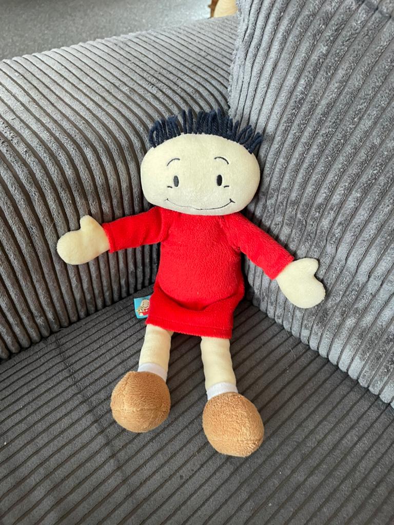 Leuke schanulleke pop knuffel van Suske & Wiske 30 cm groot, Gebruikt, Overige typen, Ophalen of Verzenden, Middelgroot (20 tot 80 cm)