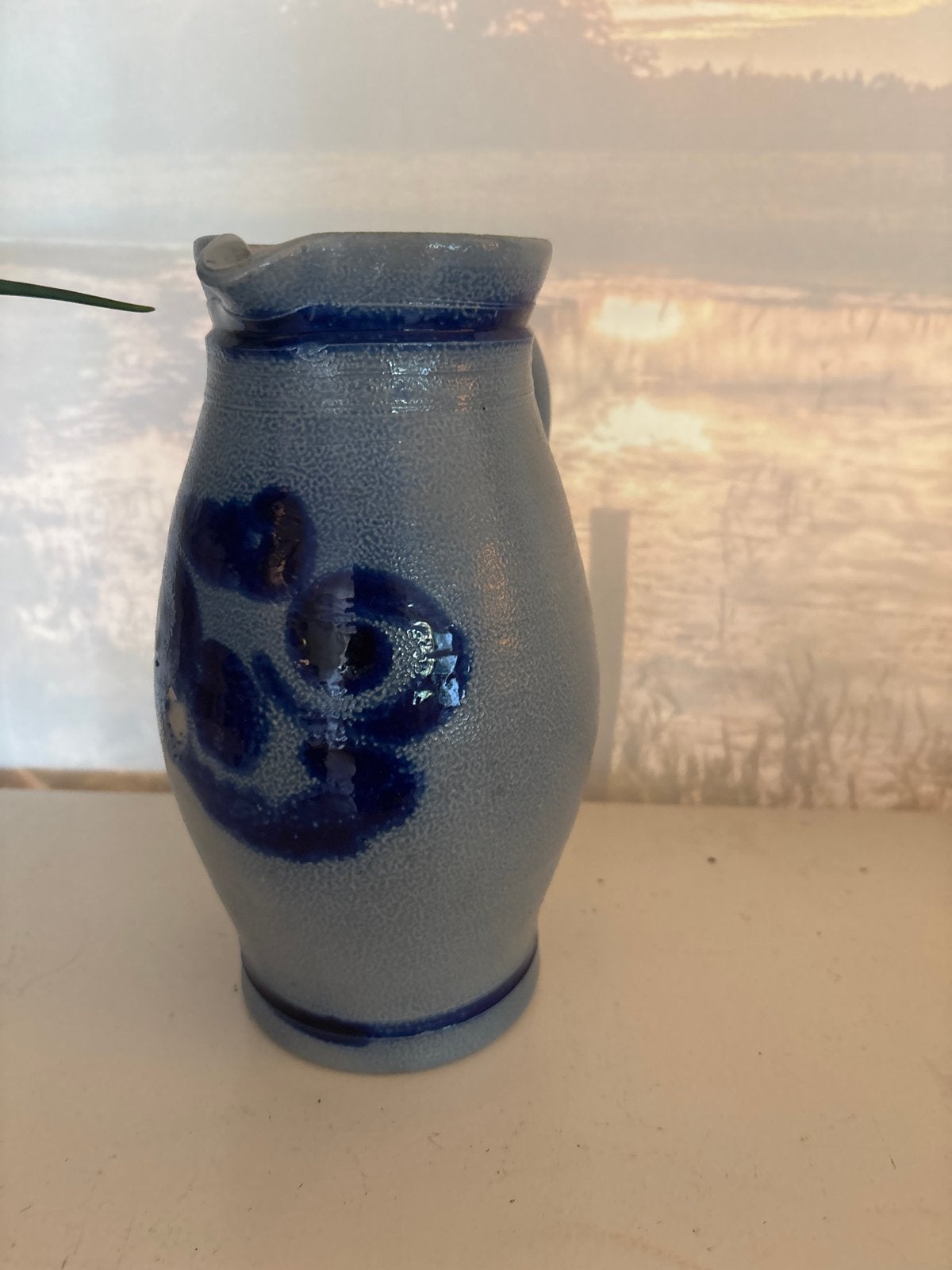 Vintage Westerwald Kruik - Blauw/Grijs Keramiek, Antiek en Kunst, Ophalen of Verzenden