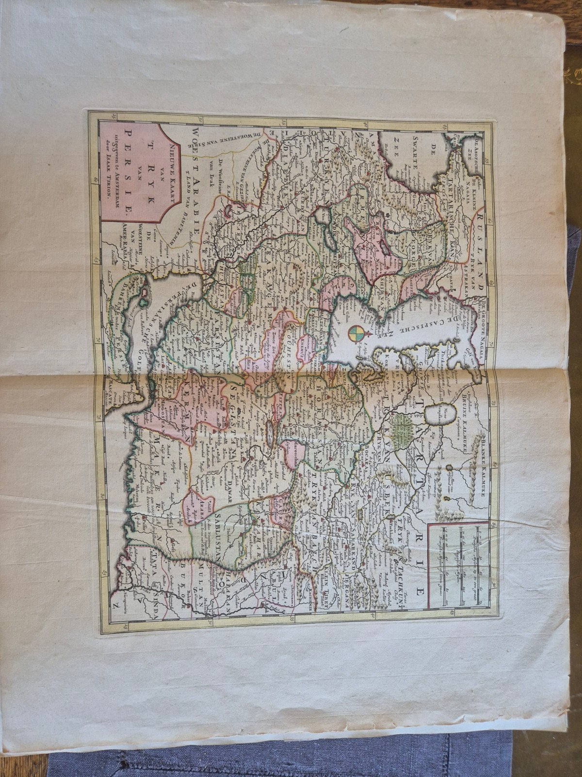 Antieke Kaarten Perzië, Turkije, Arabië - Isaac Tirion, Gelezen, Overige gebieden, Voor 1800, Ophalen of Verzenden