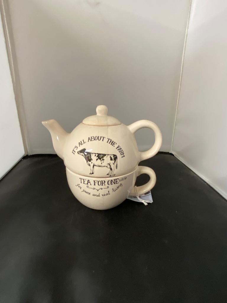 Tea for One Koe Moo servies, Overige materialen, Overige typen, Nieuw, Ophalen of Verzenden