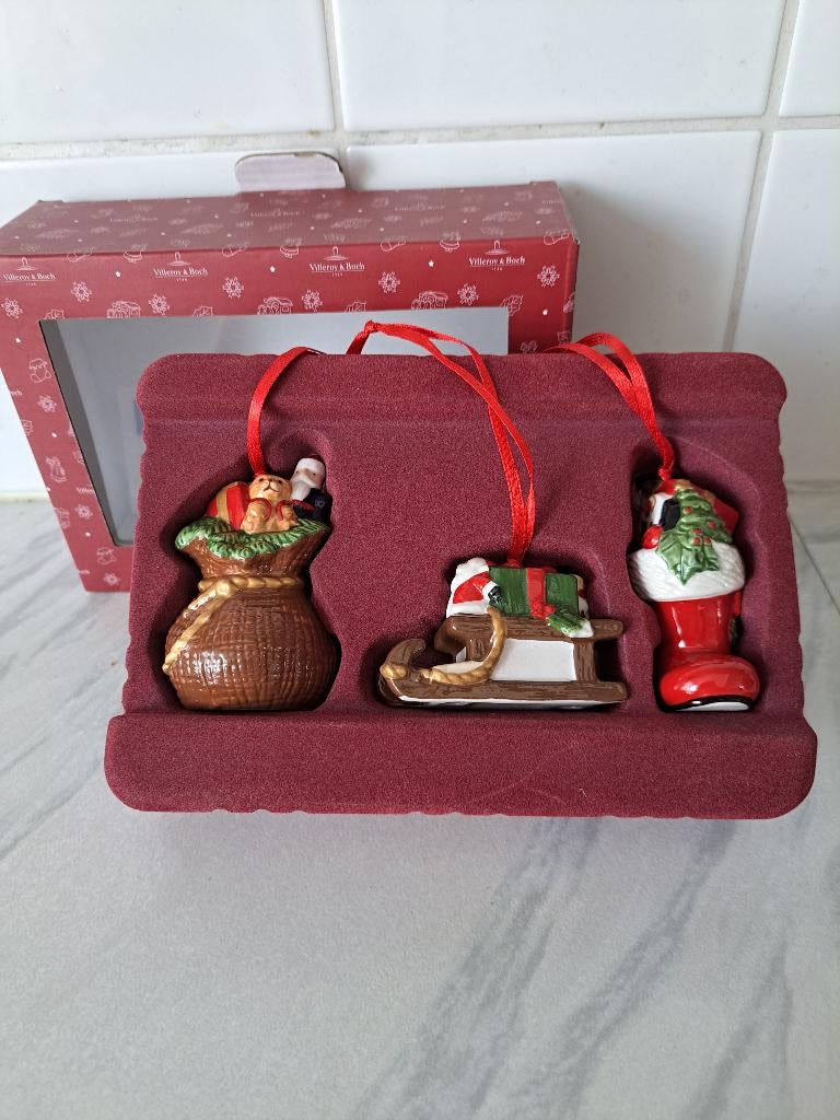 Villeroy en Boch Nieuw in doos 3 kerstboom hangers, Ophalen of Verzenden, Zo goed als nieuw