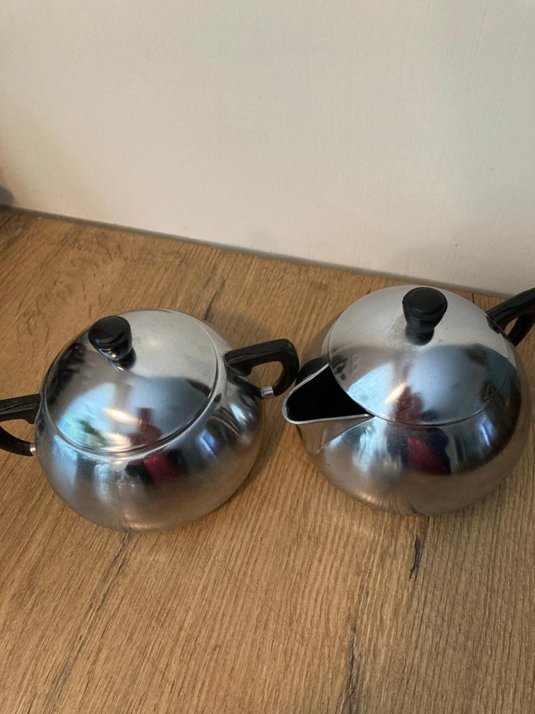 Vintage  Demeyere Belgium Suikerpot en Melkkan Set, Antiek en Kunst, Ophalen of Verzenden