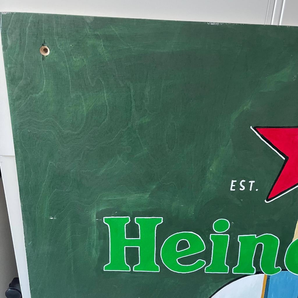 Heineken Lagunitas Bier Reclamebord Schilderij 113x124cm, Verzamelen, Ophalen, Zo goed als nieuw, Reclamebord, Plaat of Schild