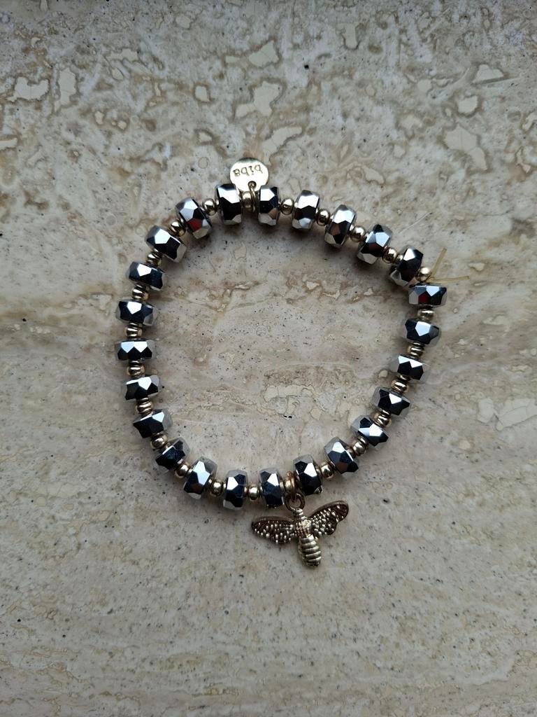 Biba eye-cather armbandje zilver glans crystal armbandje, Kunststof of Plastic, Nieuw, Ophalen of Verzenden, Met bedels of kralen