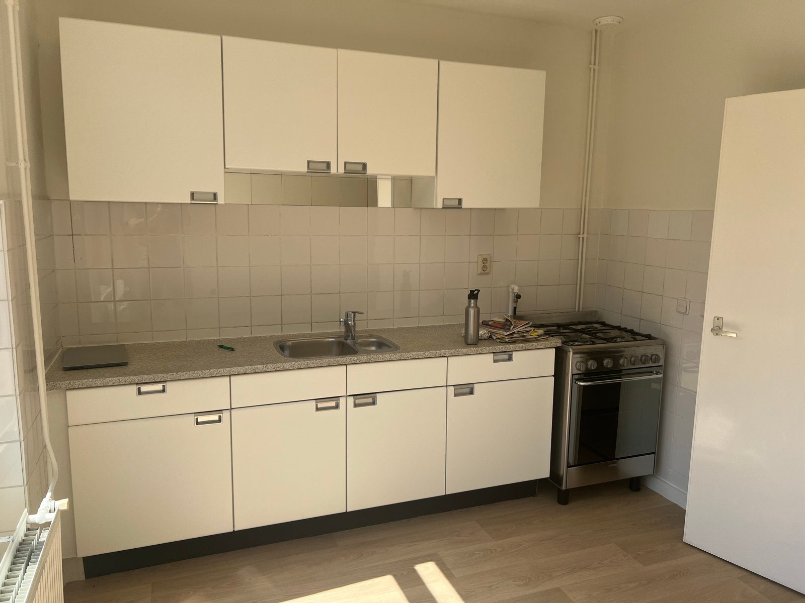 Complete Bruynzeel keuken 300cm met Smeg oven en gaspit, Ophalen, Gebruikt, Wit, Enkelwandige keuken