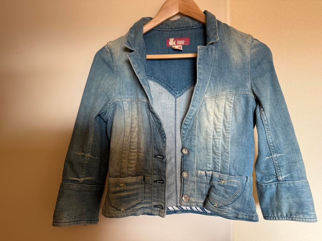 Tof kort spijkerjasje van H&M in maat 34, Verzenden, Zo goed als nieuw, Maat 34 (XS) of kleiner, Blauw