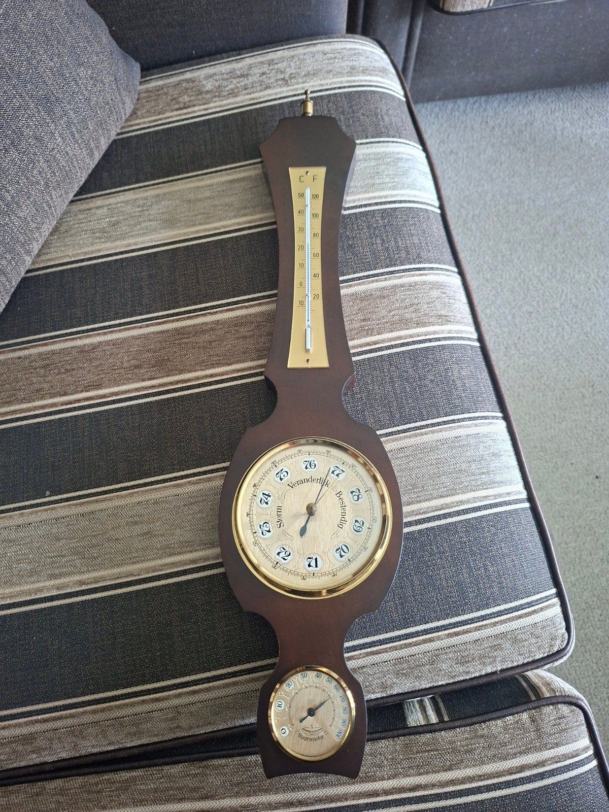 Vintage Hygrometer, Barometer en Thermometer Weerstation, Ophalen of Verzenden, Gebruikt, Weerstation