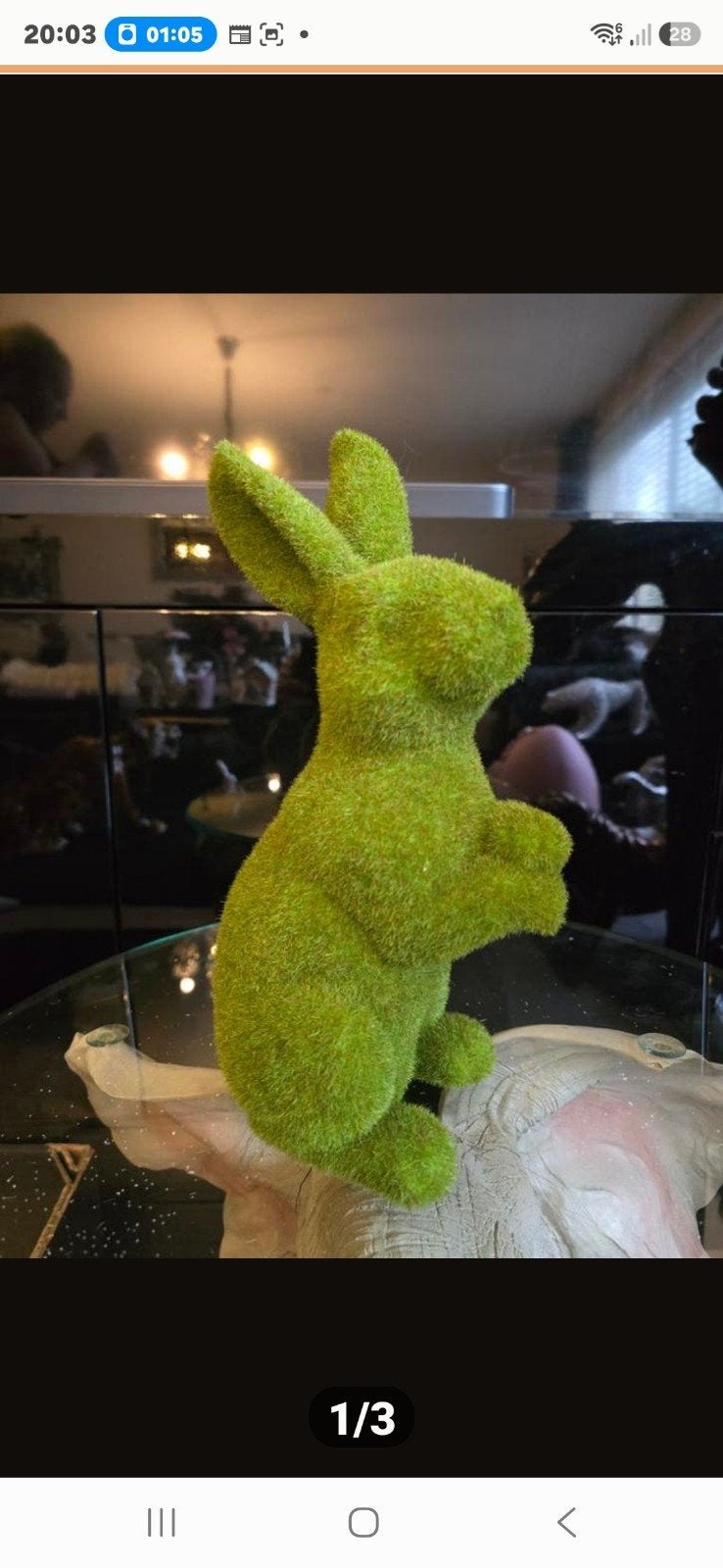 Leuk groen konijnenbeeld, perfect voor decoratie in huis, Ophalen of Verzenden, Nieuw, Dier