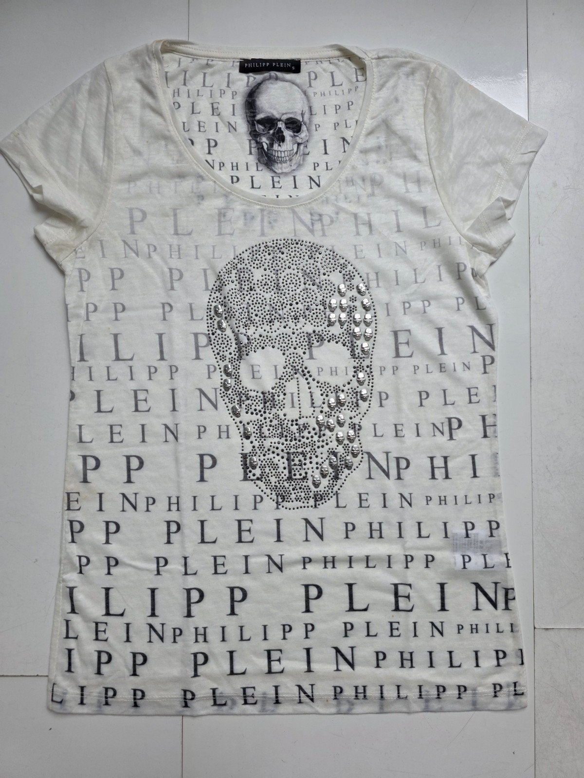 Philipp Plein witte tshirt maat S, Ophalen of Verzenden, Gedragen, Wit, Korte mouw