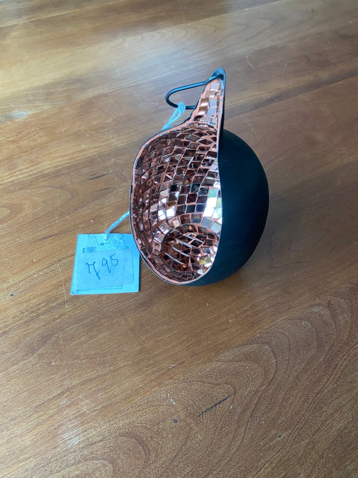 Theelicht houder zwart met spiegelglas, Waxinelichthouder, Nieuw, Ophalen of Verzenden, Metaal