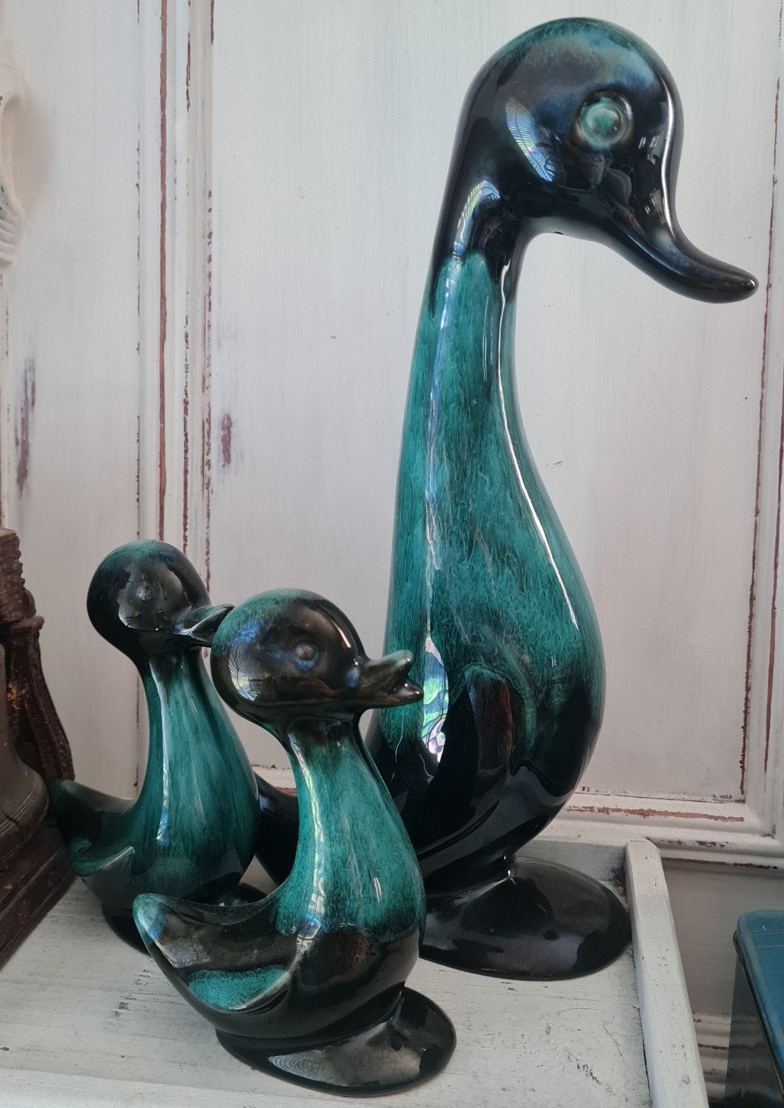 Vintage keramische eendenbeeldjes Blue Mountain pottery, Ophalen, Dier