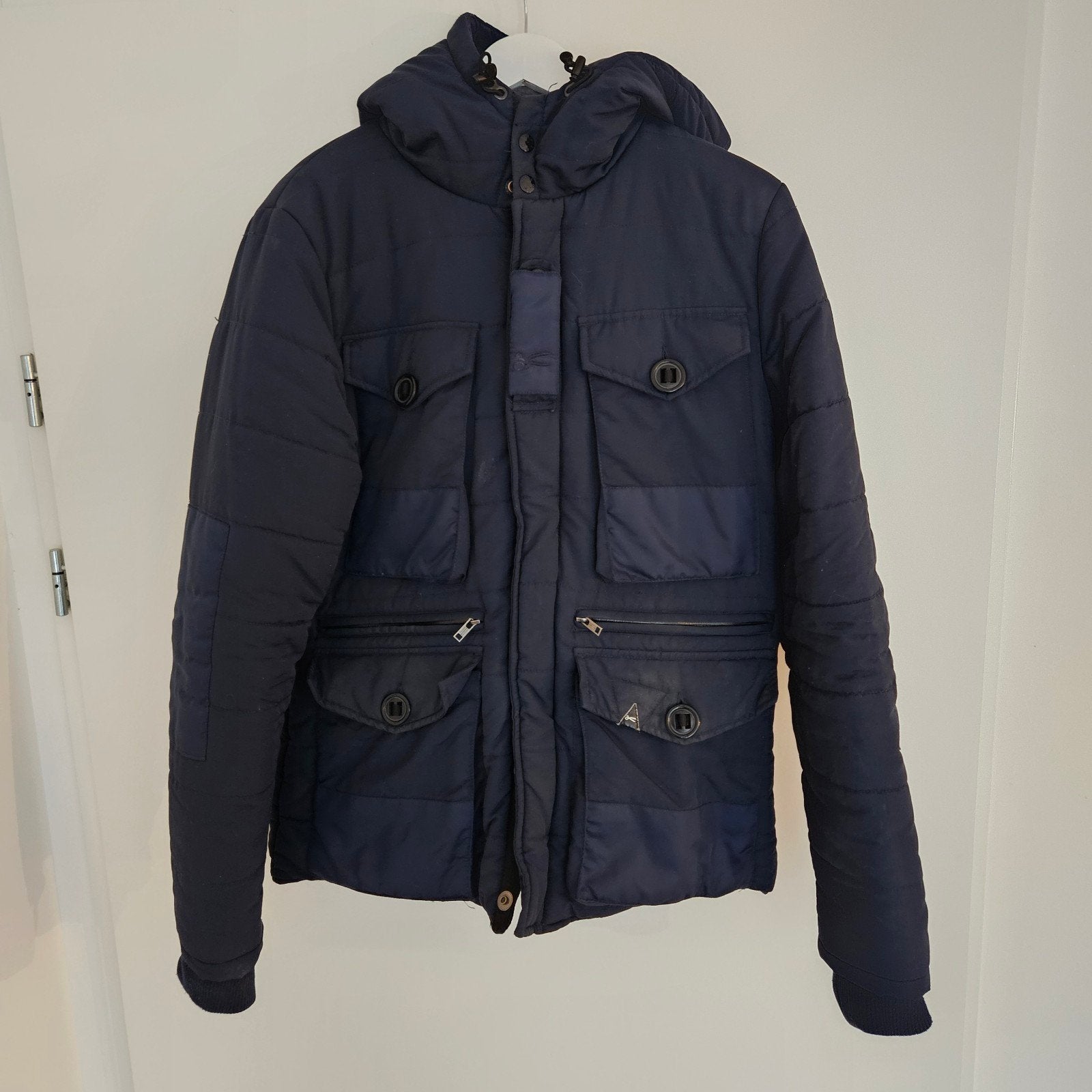 Denham winterjas maat L, Maat 52/54 (L), Blauw, Ophalen of Verzenden, Gedragen