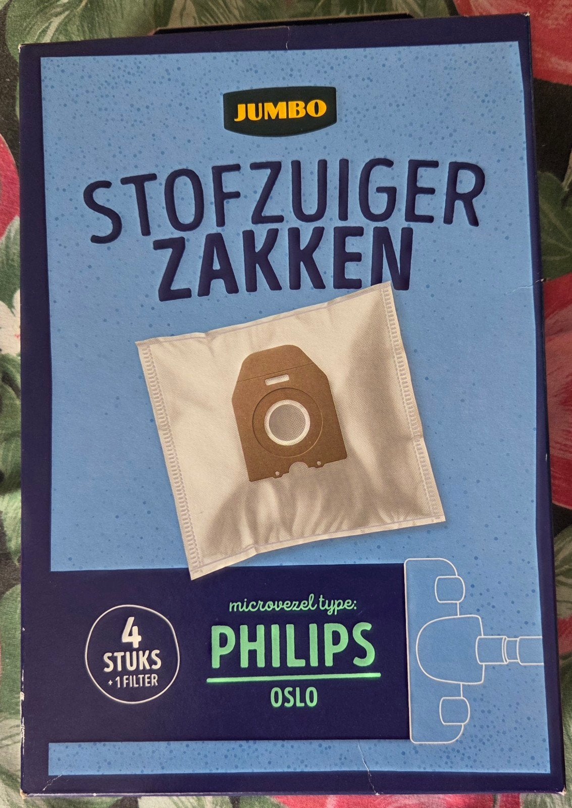 Jumbo Microvezel Stofzuigerzakken Philips Oslo (4 stuks), Stofzak, Philips, Nieuw, Ophalen of Verzenden