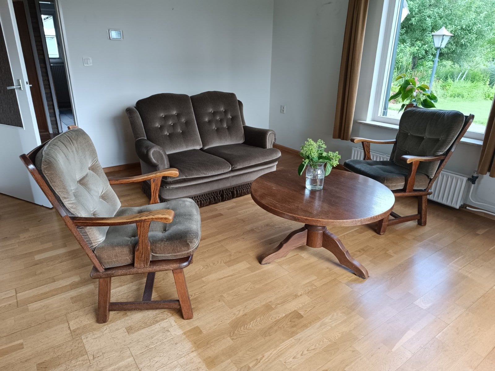 Gratis!! 2 vintage fauteuils en tweezitsbank!, Ophalen, Gebruikt, Twee, Overige kleuren