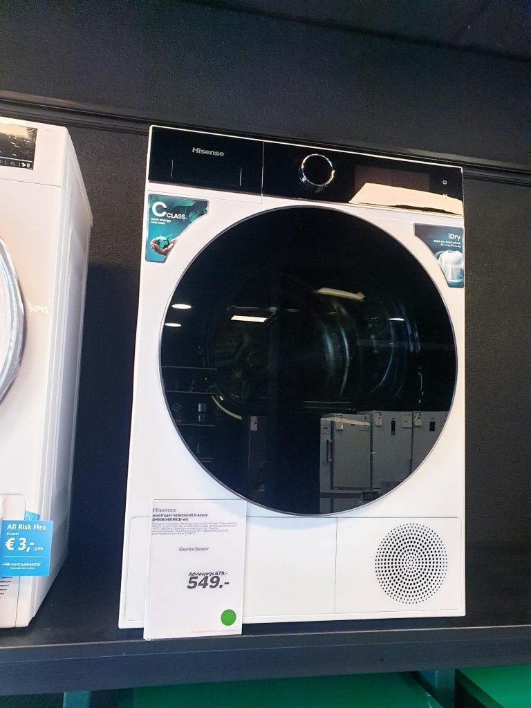 hisense warmptepomp droger B KEUZE NIEUW inc garantie, Ophalen, Overige typen, Zo goed als nieuw, Anti-kreukfase