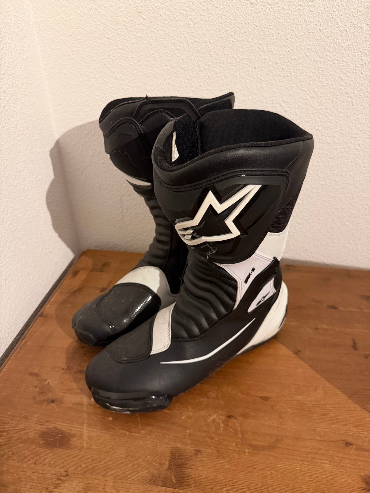 Alpinestars SMX-S Motorlaarzen – Maat 44 – Zwart/Wit, Ophalen, Tweedehands, Heren, Laarzen