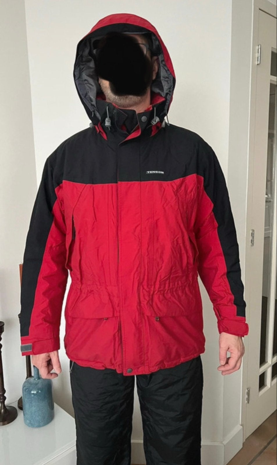 Tenson ski-jas heren rood/zwart - Maat 52 (L), Ophalen of Verzenden, Gedragen, Maat 52/54 (L), Jack
