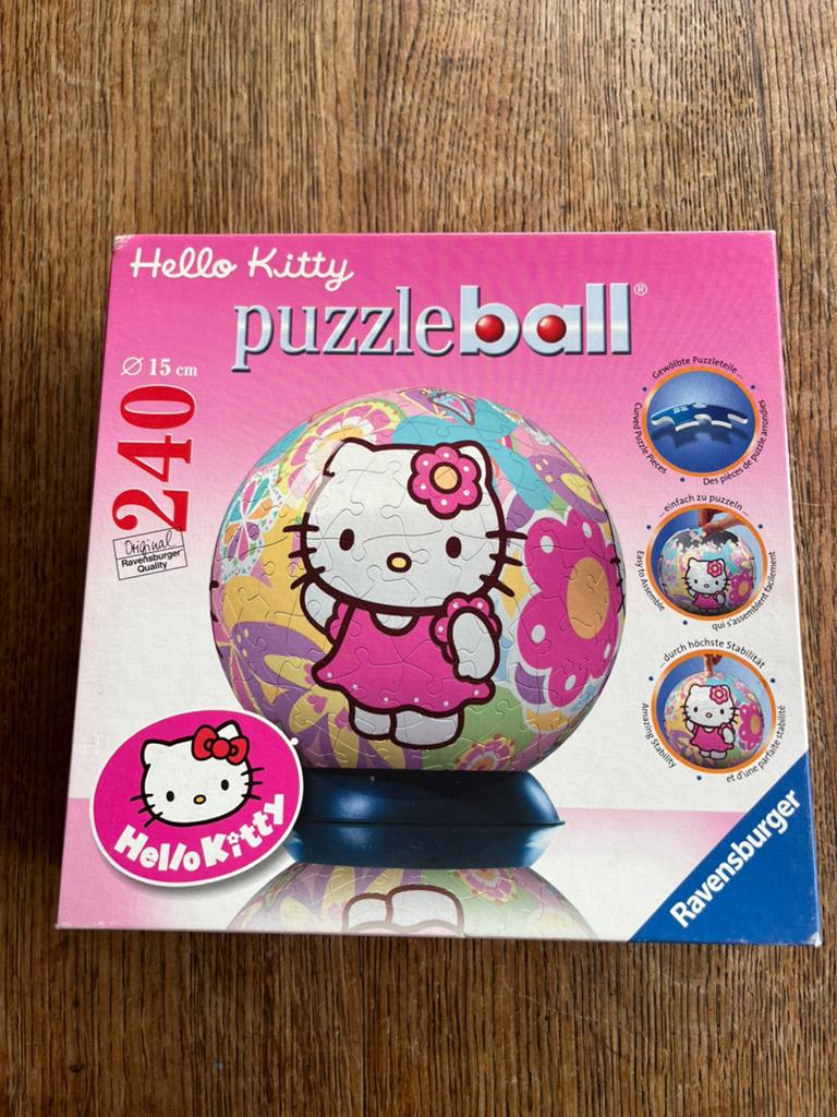 Puzzlebal 240 stukjes Hello Kitty, Ophalen of Verzenden, 10 tot 50 stukjes, Zo goed als nieuw