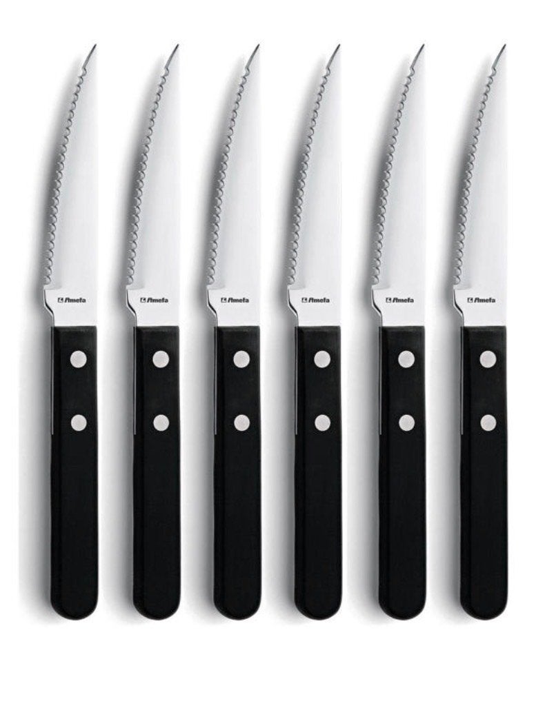 Amefa Steakmessen - Set van 6, Los bestek, Nieuw, Amefa, Rvs of Chroom