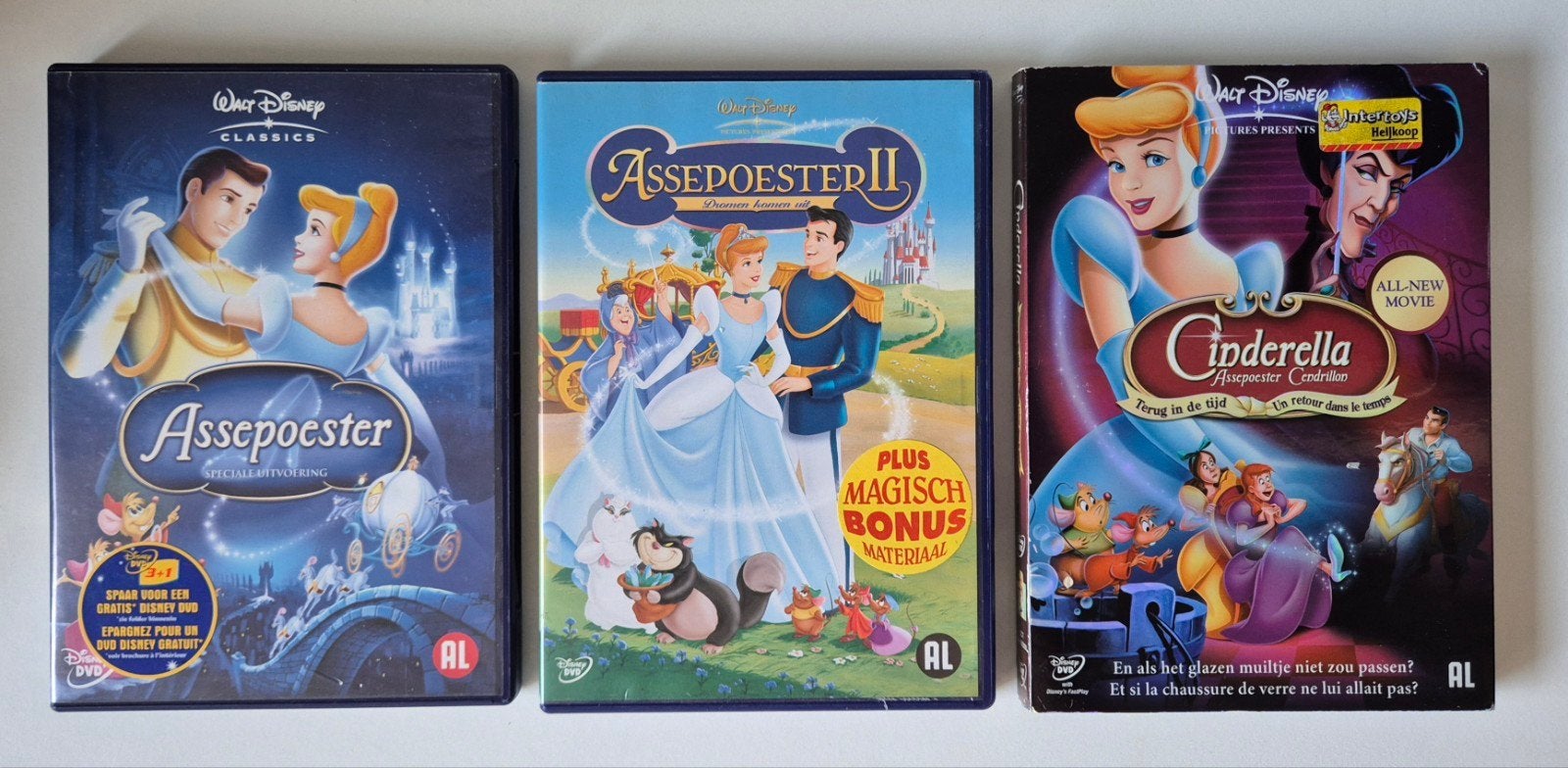 Walt Disney Pictures - Assepoester DVD's., Alle leeftijden, Ophalen of Verzenden, Zo goed als nieuw