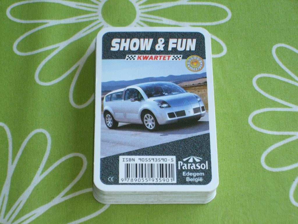 Show & Fun kwartet met vele bijzondere auto's, Verzamelen, Speelkaarten, Jokers en Kwartetten, Ophalen of Verzenden, Gebruikt