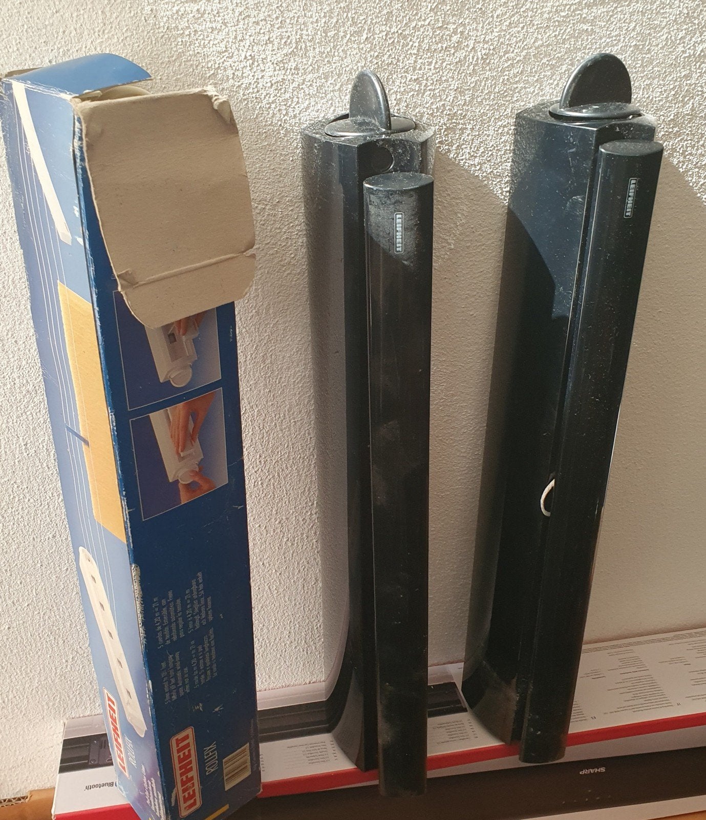 3x Leifheit Rollfix drooglijnen. 2x zwart, 1x wit. 4-5m, Ophalen of Verzenden, Gebruikt