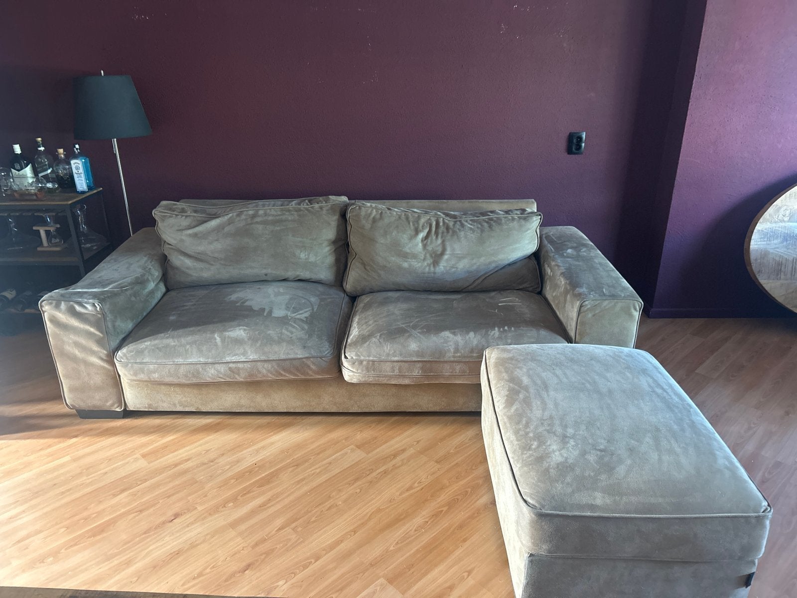 Comfortabele 2-zitsbank met poef - GRATIS AF TE HALEN!!, Huis en Inrichting, Gebruikt, 150 tot 200 cm, Tweepersoons, 75 tot 100 cm