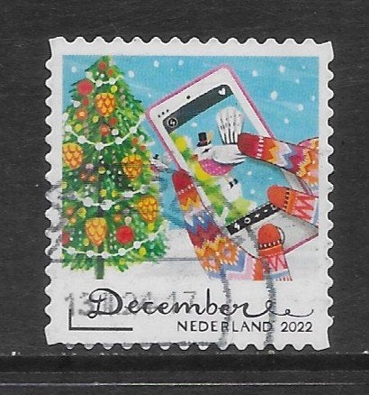 2022, Decemberzegel, Kerstboom/tablet [4068] (K0402), Ophalen of Verzenden
