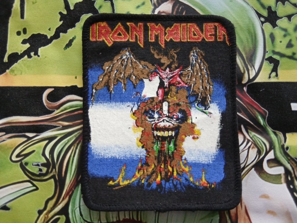Iron Maiden mooie vintage 1988 The Evil That Men patch 13, Verzenden, Nieuw, Kleding