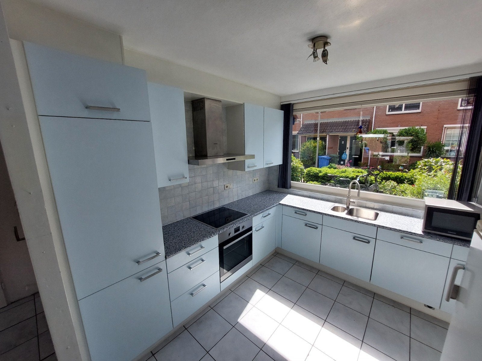 Complete L-vormige keuken 2.90x1.89x60 incl. apparatuur, Ophalen, Gebruikt, Blauw, Hoekkeuken