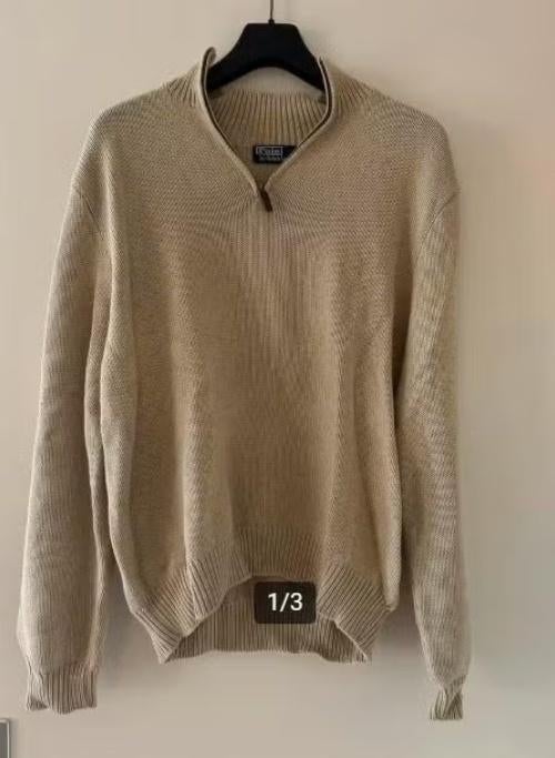 Creme (beige) kleurige Polo Ralph Lauren Trui (ZGAN) XL, Beige, Maat 56/58 (XL), Ophalen of Verzenden, Polo Ralph Lauren