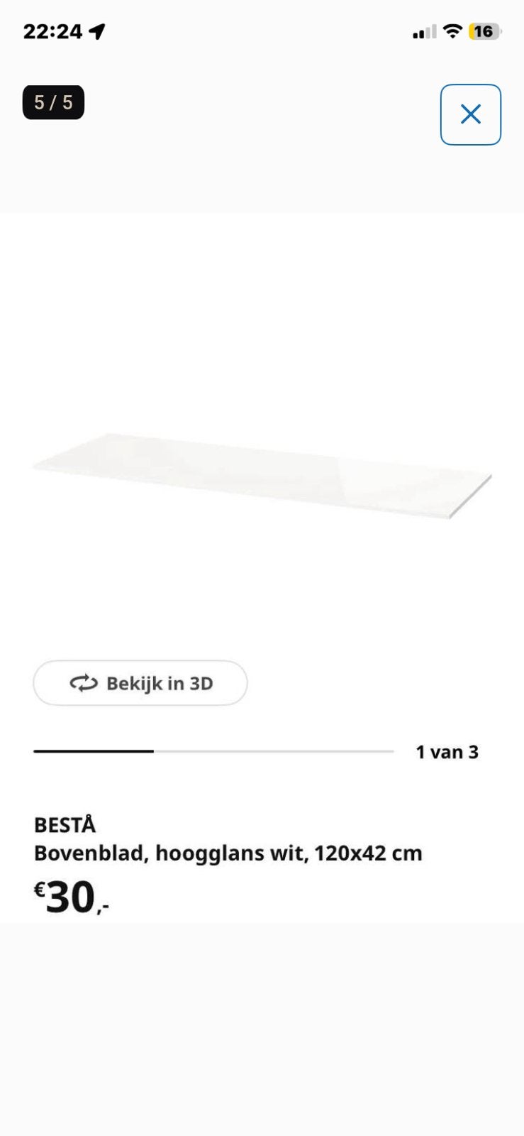 Witte glazen platen melkglas  2 st voor op besta kast, Ophalen of Verzenden, Zo goed als nieuw, Minder dan 150 cm, Minder dan 100 cm