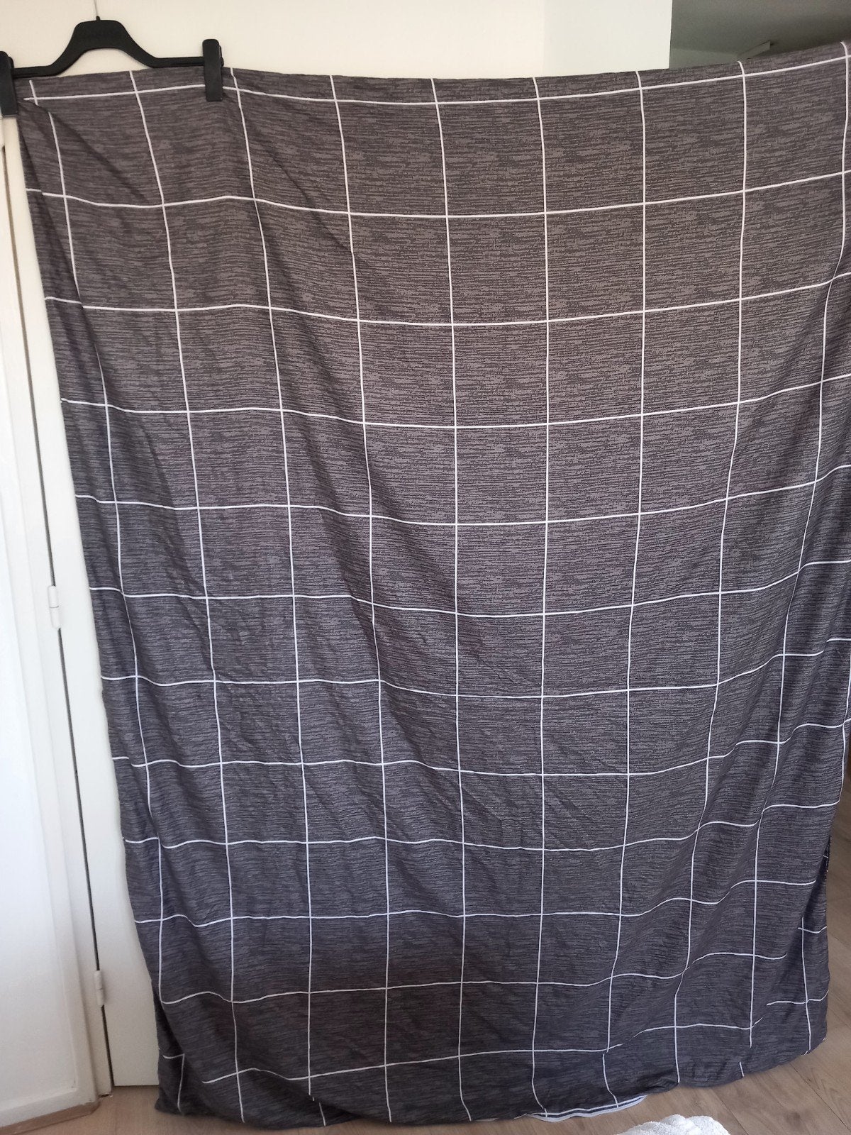 Grijs geruit dekbedovertrek 150x200 met rits, Jongetje of Meisje, Dekbedovertrek, Ophalen of Verzenden, Zo goed als nieuw