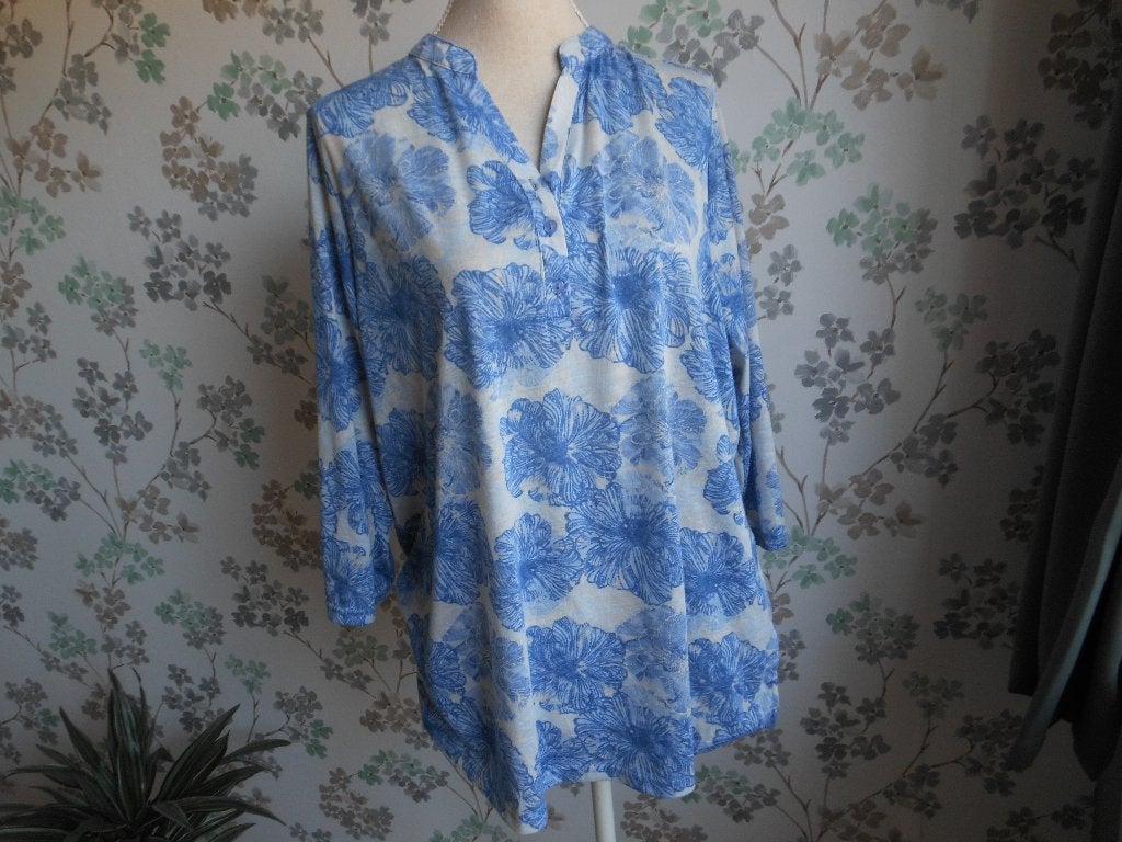 Blouse van JANINE, Ophalen of Verzenden, Zo goed als nieuw, Maat 42/44 (L), Blauw
