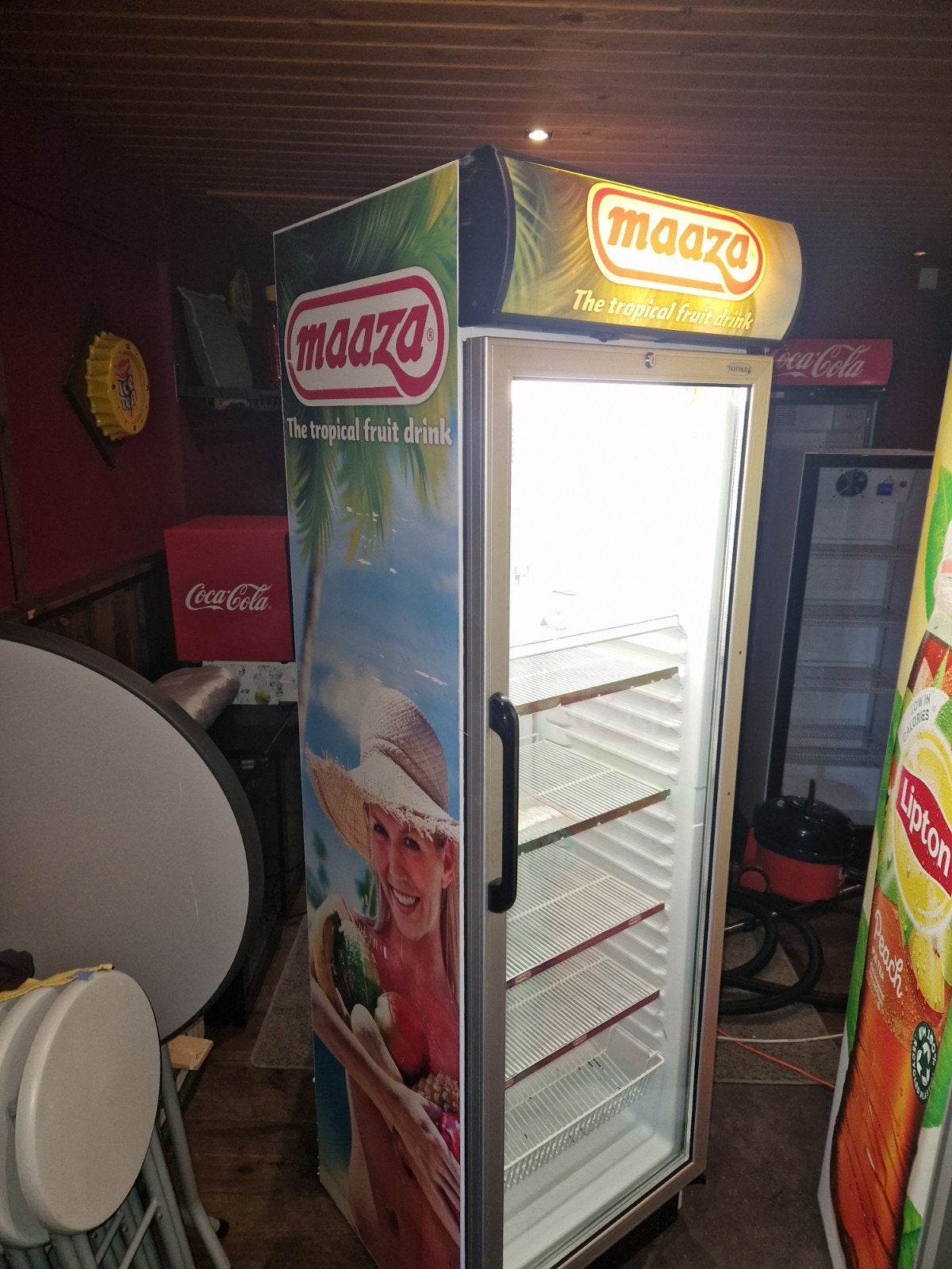 Glasdeur / bier koelkast, Ophalen, Reclamebord, Plaat of Schild, Overige merken