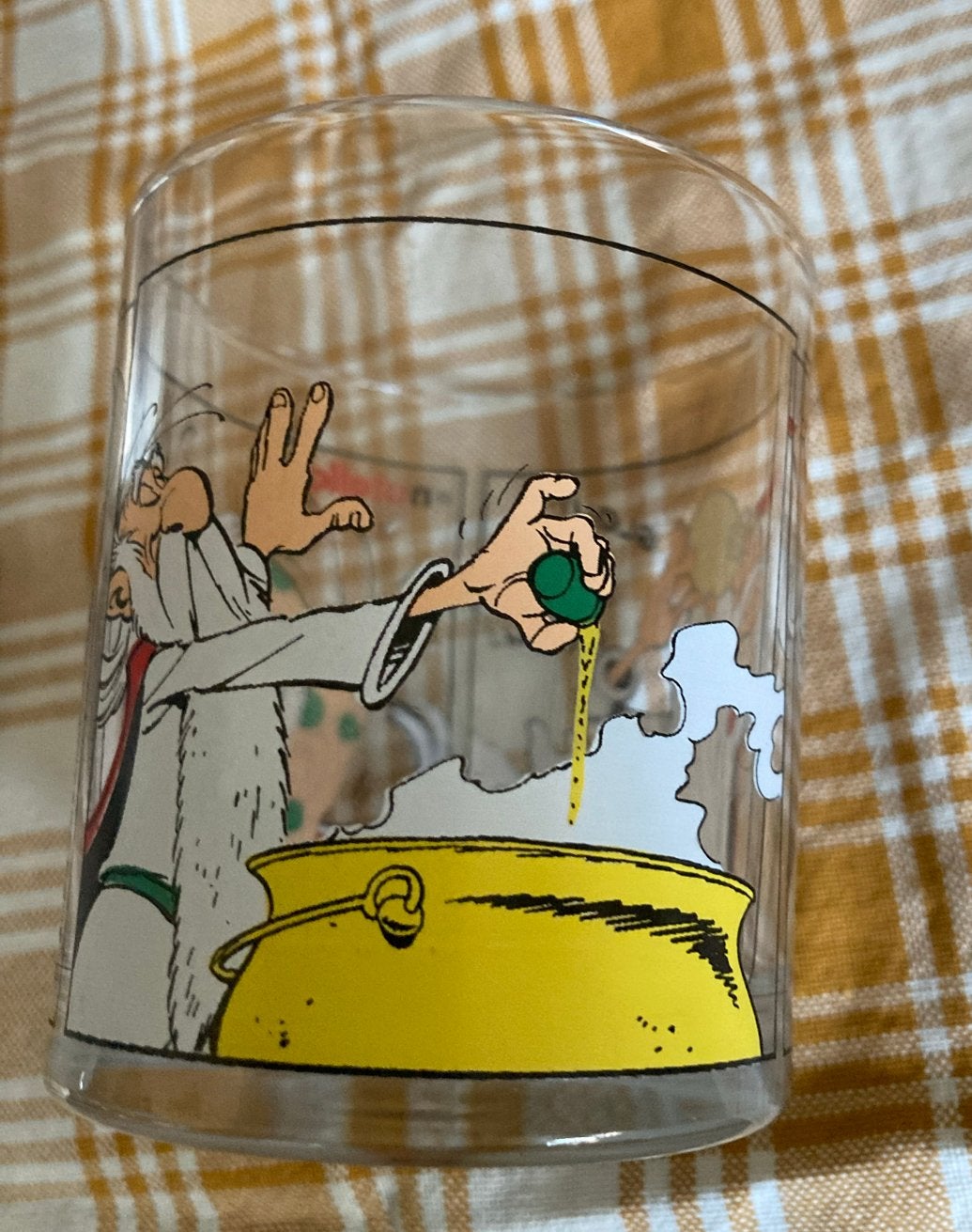 Vintage Asterix en Obelix Nutella glas - Panoramix, Ophalen of Verzenden, Zo goed als nieuw