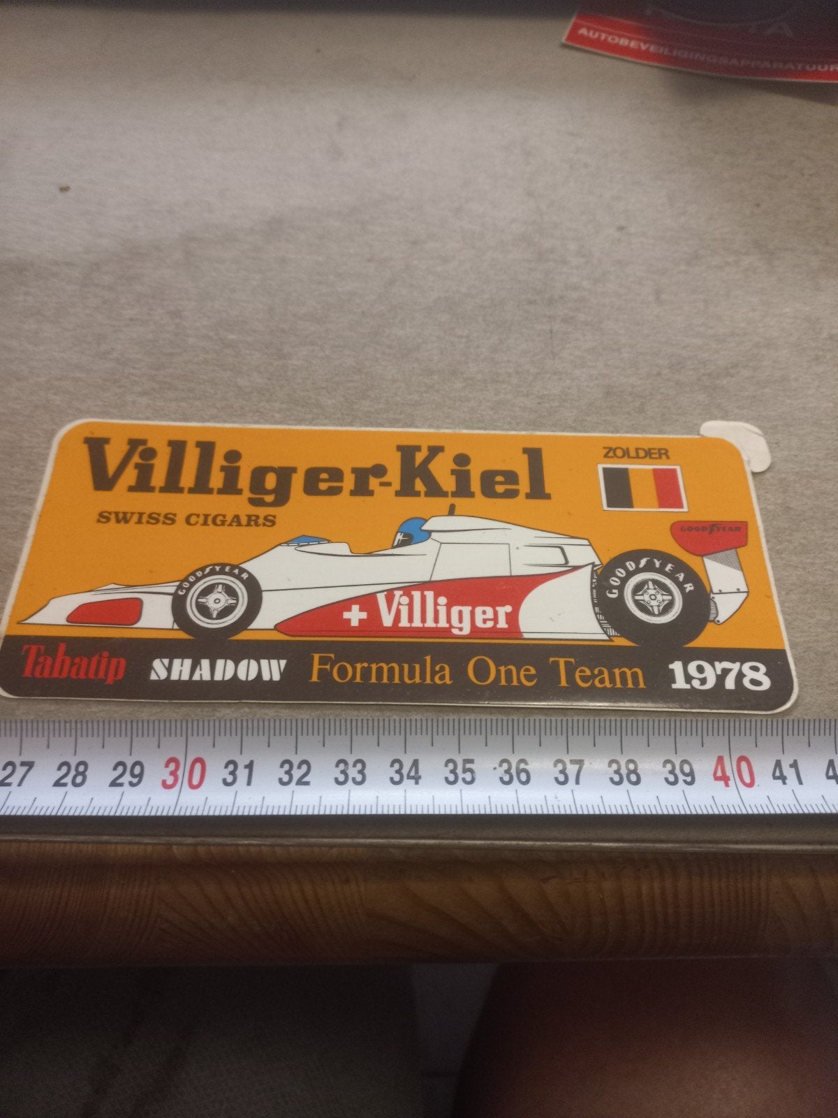 Villiger-Kiel Shadow Formule 1 Team 1978 Sticker, Ophalen of Verzenden, Gebruikt
