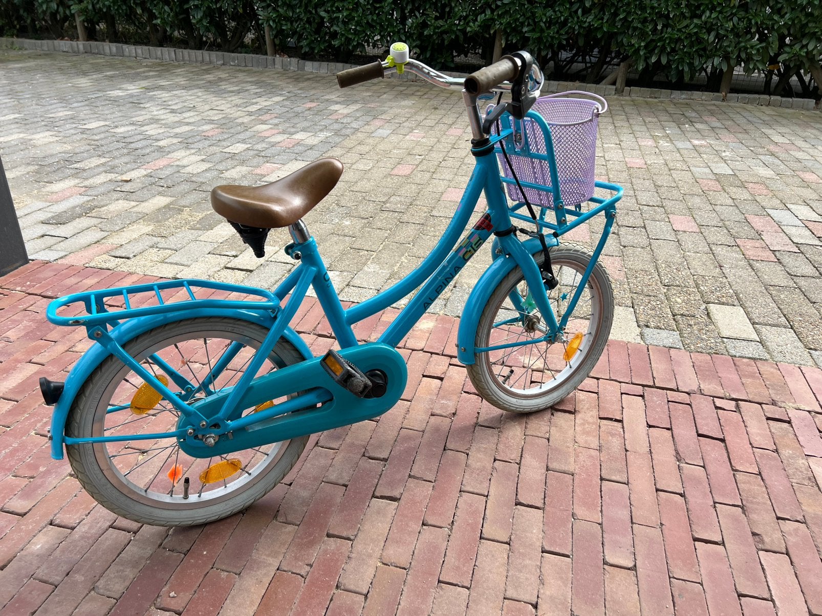 Alpina meisjes fiets 14inch, Ophalen, Gebruikt, 14 inch of minder, Handrem