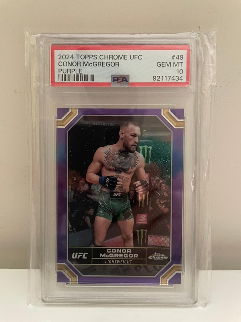 Conor McGregor PSA 10 Purple 2024 UFC Topps Chrome, Verzenden, Zo goed als nieuw, Plaatje