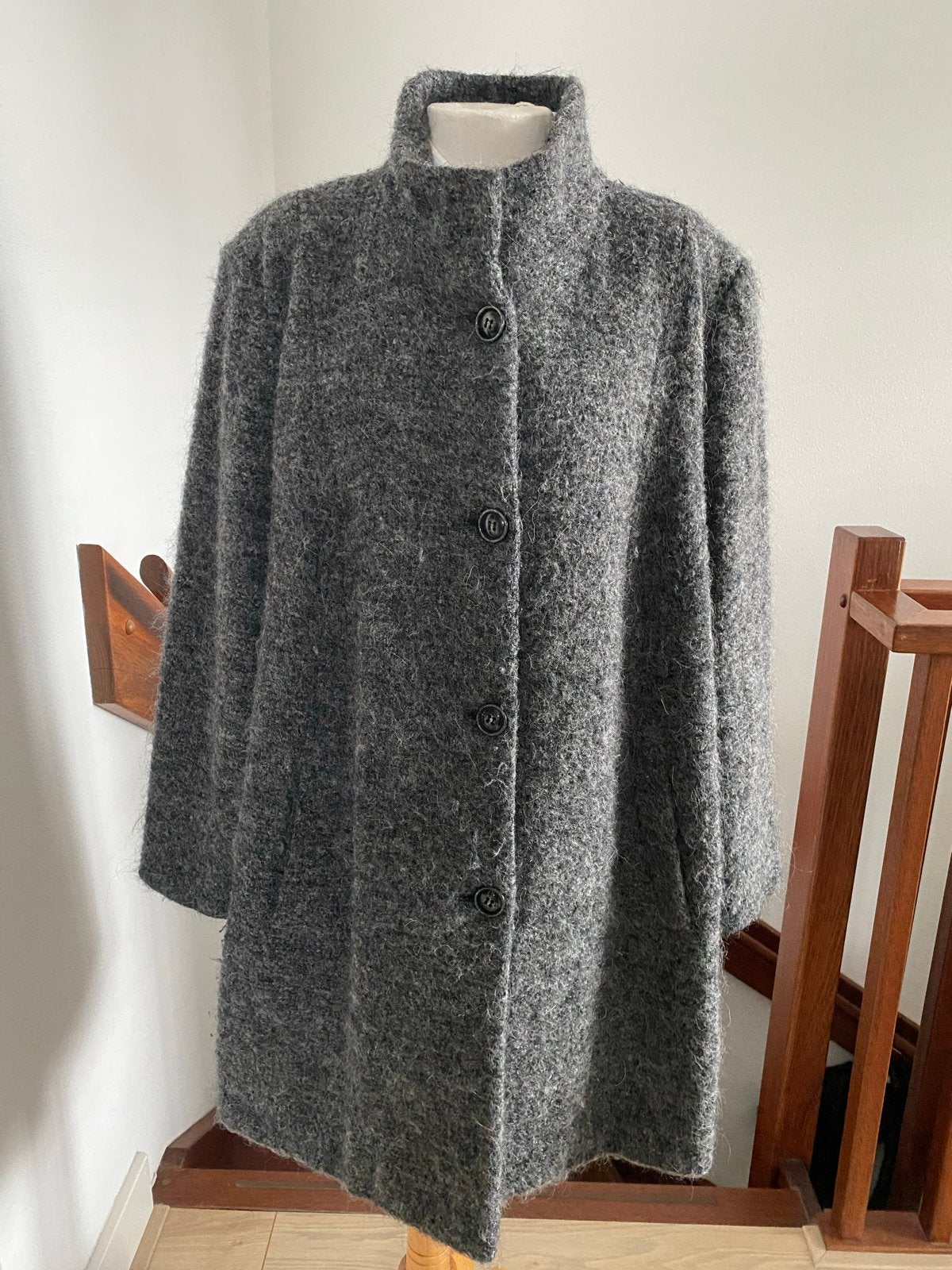 Peter Hahn Wol Alpaca Jas - Warm & Stijlvol (L/XL), Ophalen of Verzenden, Gedragen, Maat 46/48 (XL) of groter, Grijs